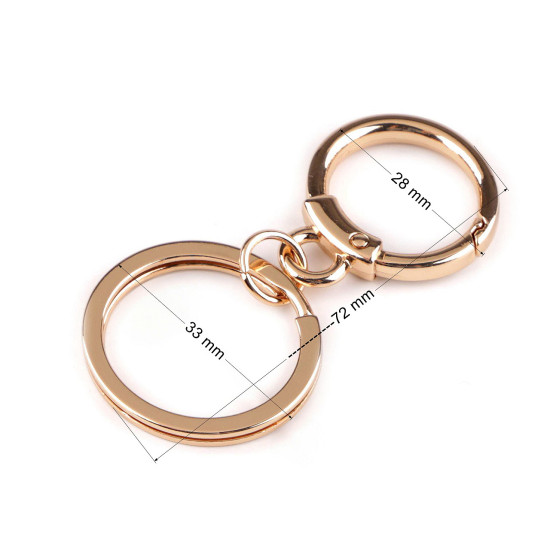 Carabină metalică cu inel pentru chei - Nichel (50 Bucăți)