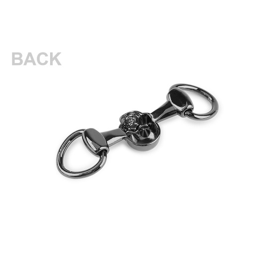 Cataramă metalică / craniu decorativ pentru motocicliști 22x76 mm - Nichel periat (1 Bucată)