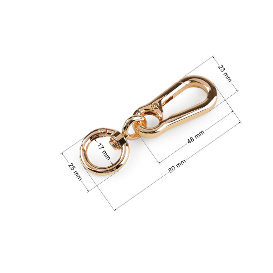 Carabină metalică pivotantă cu ochi carabină 17 mm - Nichel (18 Bucăți) Carabină metalică pivotantă cu ochi carabină 17 mm - Nichel (18 Bucăți)