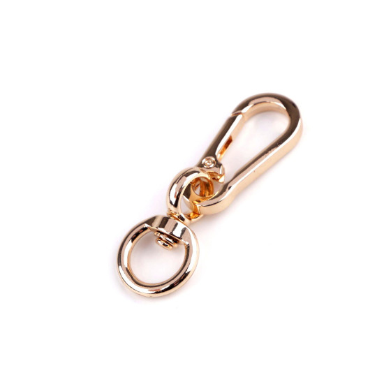 Carabină metalică cu pivot, orificiu de 13 mm - Nichel (5 Bucăți) Carabină metalică cu pivot, orificiu de 13 mm - Nichel (5 Bucăți)