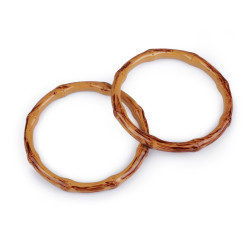 Mânere de plastic pentru genți, imitație de bambus, ø12,5 cm - Natur (1 Bucată)