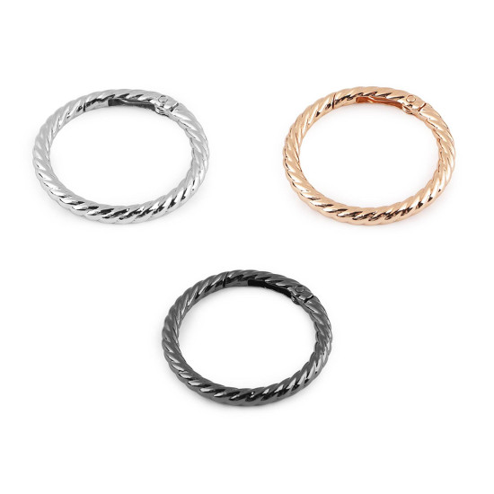 Carabină decorativă rotundă ø38 mm - Nichel negru (10 Bucăți) Carabină decorativă rotundă ø38 mm - Nichel negru (10 Bucăți)