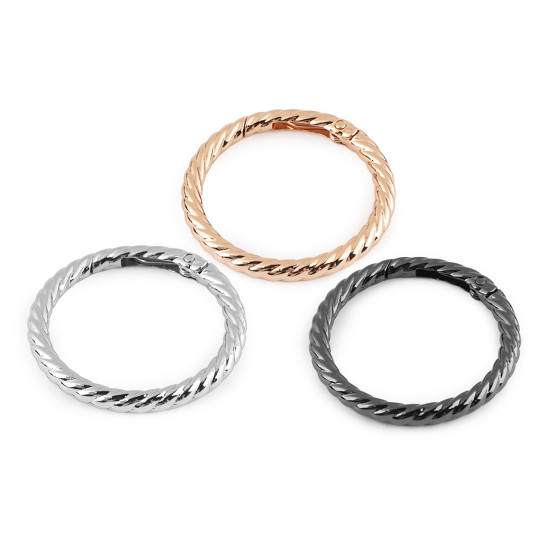 Carabină decorativă rotundă ø38 mm - Nichel negru (10 Bucăți) Carabină decorativă rotundă ø38 mm - Nichel negru (10 Bucăți)