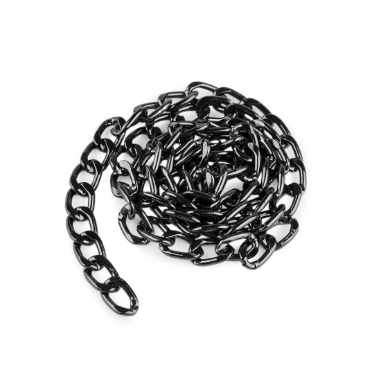 Lanț plat, lățime 13 mm, la metru - Nichel negru (1 Metru) Lanț plat, lățime 13 mm, la metru - Nichel negru (1 Metru)