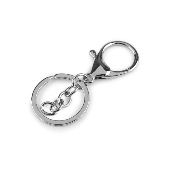 Carabină cu inel și lanț - Nichel (1 Bucată)
