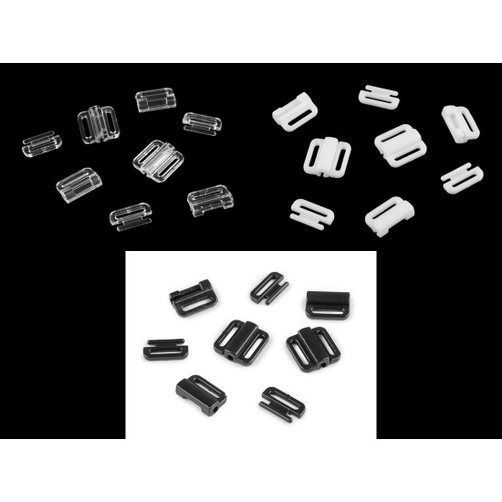 Închizătoare pentru costum de baie, lățime 10 mm - Negru (20 Perechi) Închizătoare pentru costum de baie, lățime 10 mm - Negru (20 Perechi)