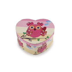 Cutie cadou inimă 11,5x10 cm - Roz mediu (1 Bucată)