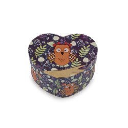 Cutie cadou inimă 11,5x10 cm - Mov închis (1 Bucată)