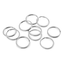 Inel pentru chei plat ø25 mm - Nichel (10 Bucăți)