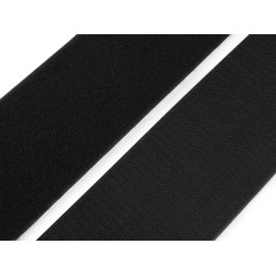 Velcro arici + pluș autoadeziv lățime 10 cm - Negru (1 Metru)