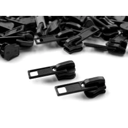 Cursor fermoar injectat, 5 mm (pachet 10 buc.) - Negru