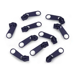 Cursor fermoar spiralat, 5 mm (pachet 10 buc.) - Bleumarin
