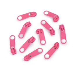 Cursor fermoar spiralat, 5 mm (pachet 10 buc.) - Garoafa roz