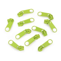Cursor fermoar spiralat, 5 mm (pachet 10 buc.) - Verde lime
