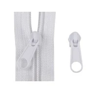 Cursor fermoar spiralat, 5 mm (pachet 10 buc.) - Alb