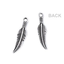 Pandantiv / Charm pană, 5.4 x 23.4 mm (pachet 10 buc.)