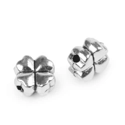 Accesoriu / Ornament metalic trifoi, 8x8 mm (pachet 10 buc.) - model 2