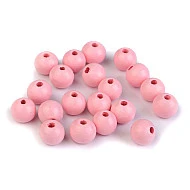 Mărgele din lemn, Ø10 mm (pachet 20 g) - roz deschis