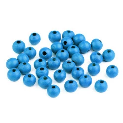 Mărgele din lemn, Ø8 mm (pachet 20 g) - albastru azur
