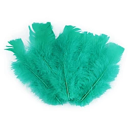 Pene decorative de curcă, lungime 11-17 cm (pachet 20 buc.) - turcoaz marin