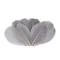 Pene decorative de gâscă, lungime 5-7 cm (pachet 10 buc.) - gri deschis