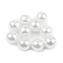 Perle plastic Glance, Ø10 mm (pachet 20 g) - alb