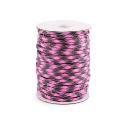Cordelină paracord, Ø4 mm (rola 5 m) - roz deschis - gri