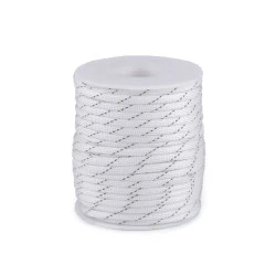 Cordelină paracord cu fir reflectorizant, Ø4 mm (rola 5 m) - alb