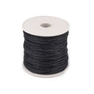 Șnur din bumbac cerat, Ø1 mm (rola cca. 20-30 m) - negru