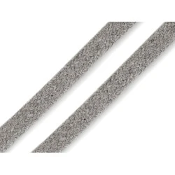 Șnur plat bumbac, lățime 10 mm (card 10 m) - gri foarte deschis
