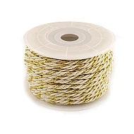 Șnur răsucit cu fir lame, Ø3 mm (rola 10 m) - crem deschis - auriu