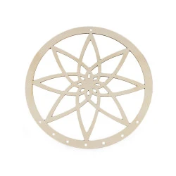 Cerc din lemn pentru prinzător de vise Mandala, Ø25 cm - natur deschis