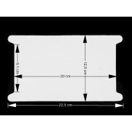 Card expunere panglici / șnururi, 12,5x22,5 cm (pachet 50 Buc.) - alb