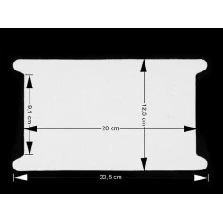 Card expunere panglici / șnururi, 12,5x22,5 cm (pachet 50 Buc.) - alb