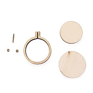 Pandantiv ramă pentru broderie, Ø40 mm, natur