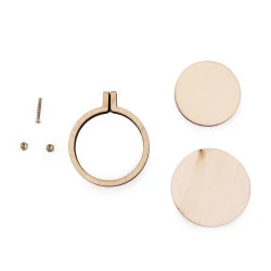 Pandantiv ramă pentru broderie, Ø40 mm, natur