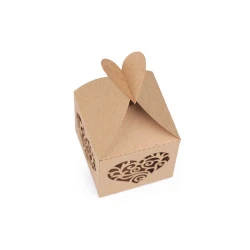 Cutie cadou / mărturii (pachet 10 Buc.) - natural - inimă