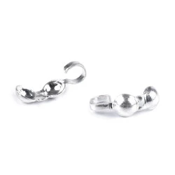 Capăt de nod calotă, 8 mm, argintiu, 20 buc.
