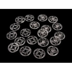 Capse de cusut din plastic, Ø13 mm, transparent, 10 perechi