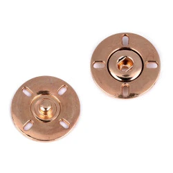 Capse metalice de cusut, Ø25 mm, auriu rose, 2 perechi