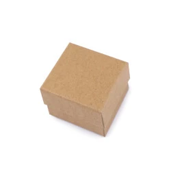 Cutie cadou / bijuterii, 5x5 cm (pachet 2 Buc.) - maro natural