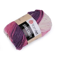 Fir de tricotat Jeans Crazy 50 g, violet