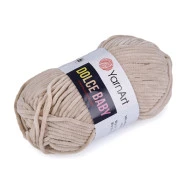Fir de tricotat plușat Dolce Baby 50 g, bej deschis