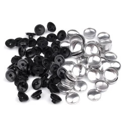 Nasturi de îmbrăcat, 20", negru, 100 set