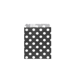 Pungi hârtie mici, 10x14 cm (pachet 100 Buc.) - alb-negru - buline