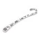 Semn de carte metalic, ornament floral, 8 cm, platinum