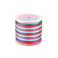 Șnur satinat curcubeu, Ø1 mm, 27 ml