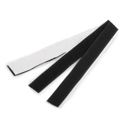 Bandă arici autoadezivă, complet (puf + scai), 20 cm x 20 mm, negru, 10 perechi