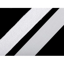 Bandă arici laminată extrafină, complet (puf + scai), 20 mm, alb, 5 m