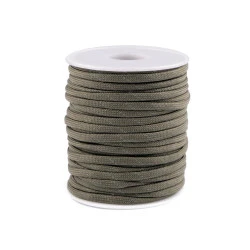 Cordelină paracord cu fir reflectorizant, Ø4 mm (rola 5 m) -  gri verzui